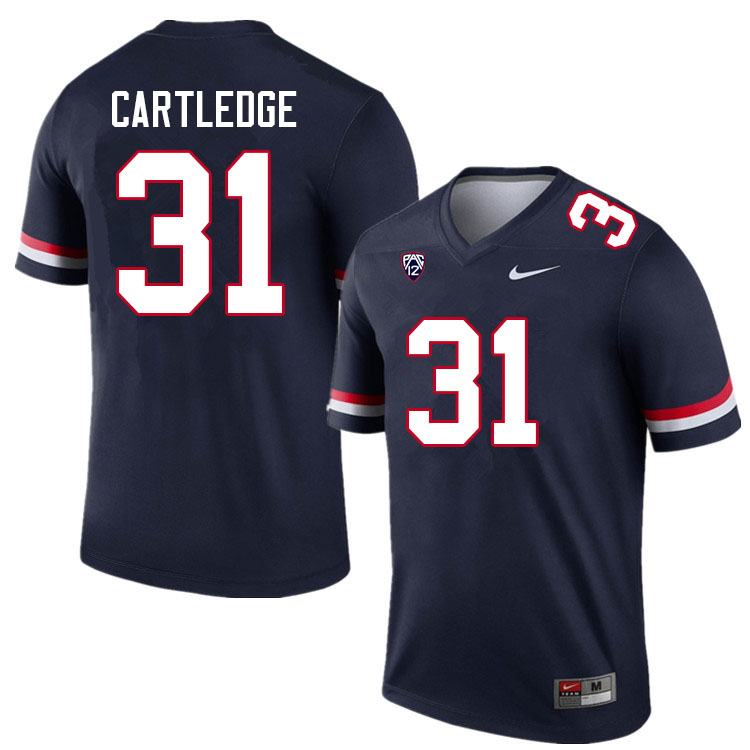 Men #31 Trey Cartledge Arizona Wildcats College Football Jerseys Sale-Navy